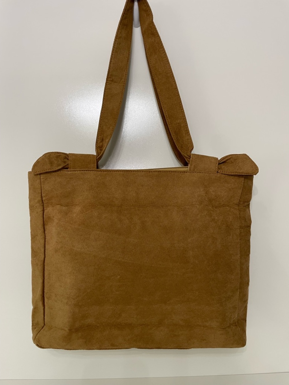 Minimalist Brown Suede Tote Shoulder Bag Laptop Western Gorpcore Granola Cottage